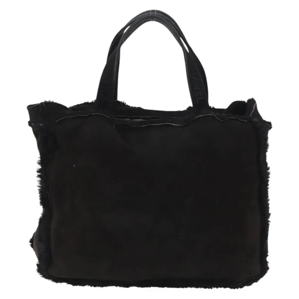 Chanel Canvas Tote Bag Mouton Black